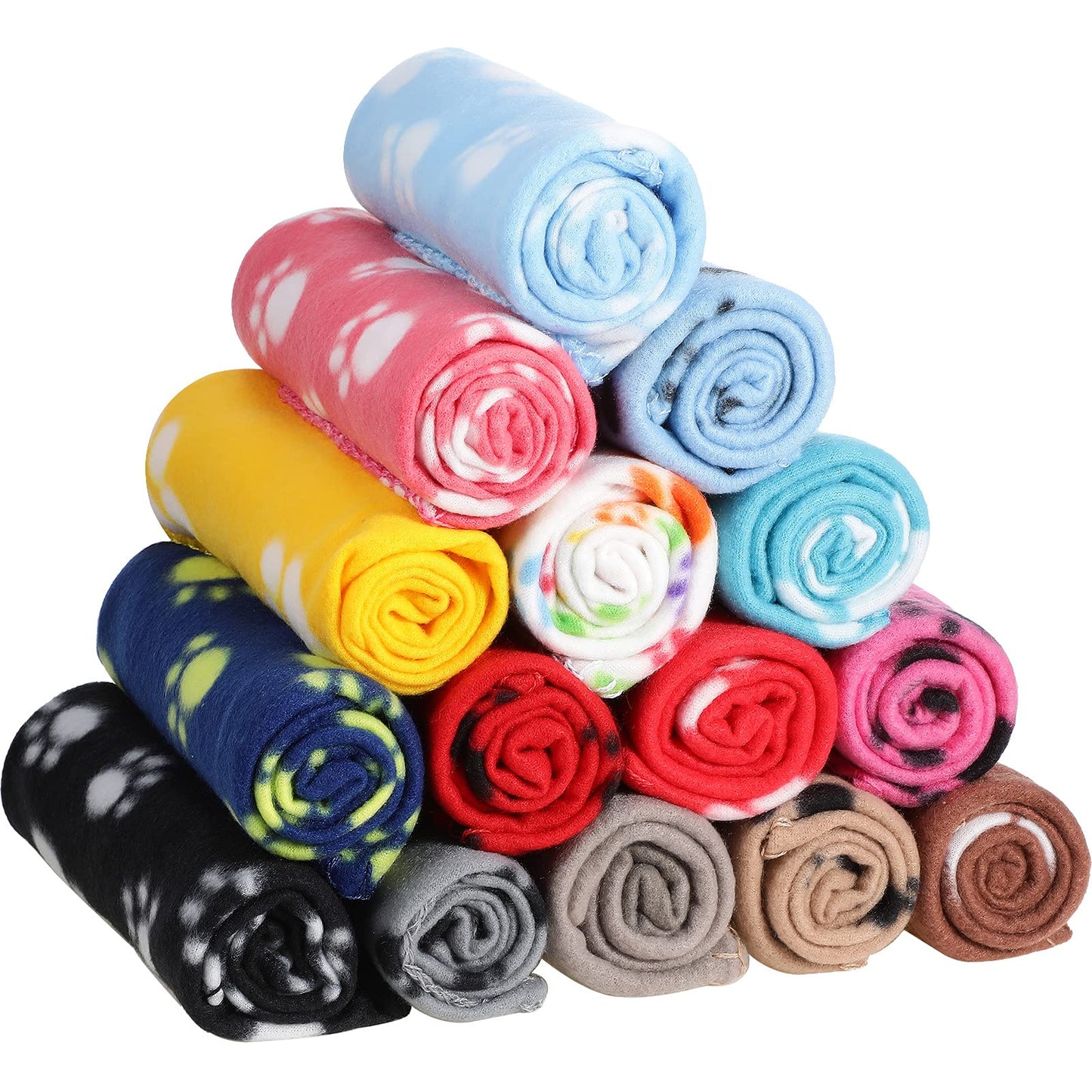 15 Pack Puppy & Kitten Blankets β Soft Printed Pet Sleep Mats