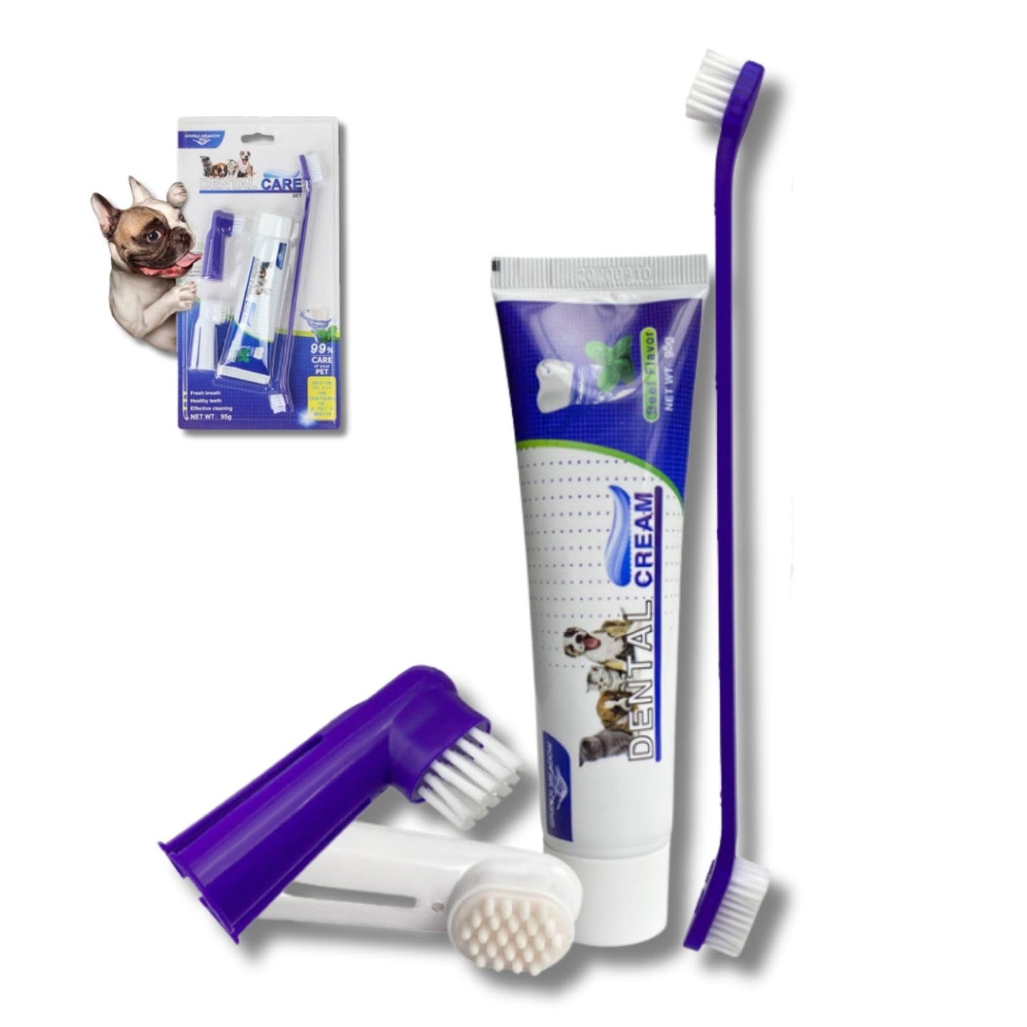 Dog Dental Care Kit | Toothpaste & Toothbrush Set for Fresh Breath & Healthy Teeth