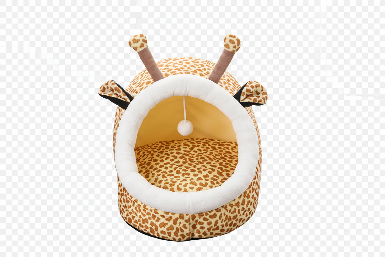 Crab Cat Bed | Semi-Enclosed Plush Pet Bed for Cats & Small Dogs