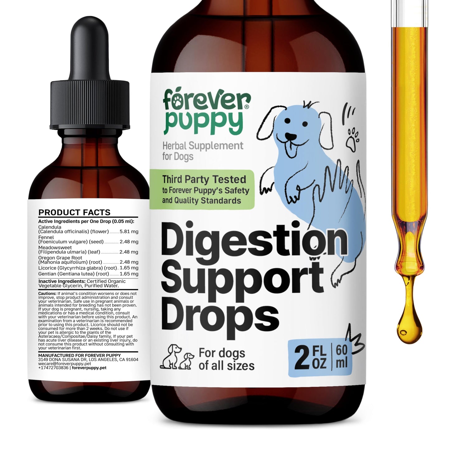Forever Puppy Digestive Drops for Dogs | Gut & Digestive Health Supplement | 2 oz