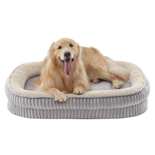 Orthopedic Bolster Dog Bed | Egg Crate Foam Sofa Bed for Small Dogs & Cats