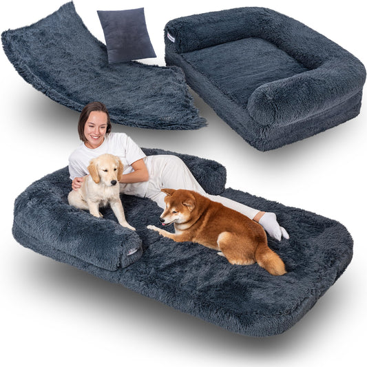 Human-Sized Orthopedic Pet Bed | Giant Memory Foam Lounger