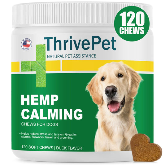 Hemp Calming Chews for Dogs | Stress & Anxiety Support | Duck Flavor | 120 Chews