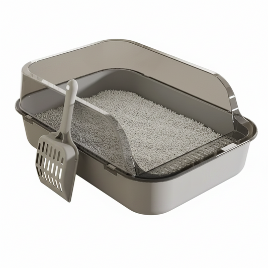 Semi-Closed Cat Litter Box – Splash-Proof Covered Litter Tray with Privacy Design, Easy Clean