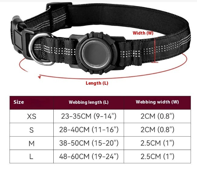 AirTag Dog Collar | Adjustable GPS Tracker Holder Collar for Dogs