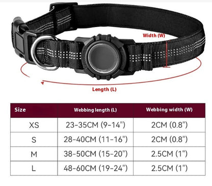 AirTag Dog Collar | Adjustable GPS Tracker Holder Collar for Dogs