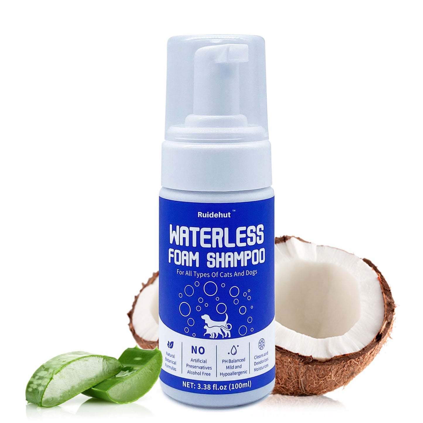 Dog Dry Shampoo - No Rinse Dog & Puppy Shampoo - Cleans Deodorizes Condition and Smoothes Coat