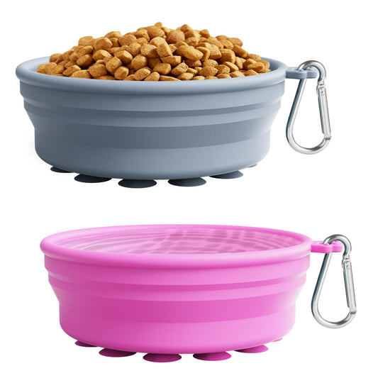 Collapsible Travel Dog Bowls | Portable Silicone Feeding Set (2-Pack)