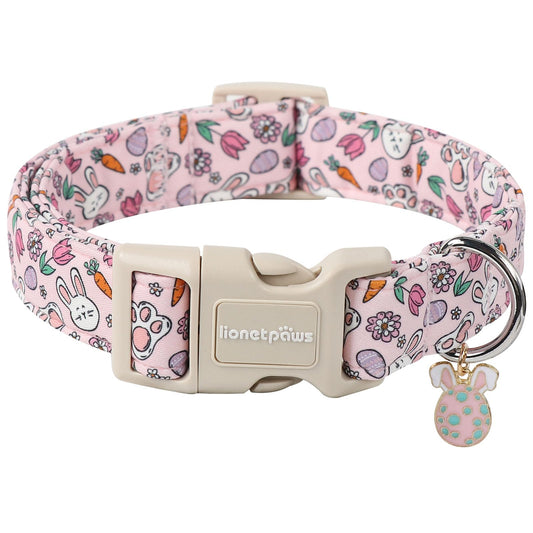 Floral Dog Collar | Adjustable Pet Collar with Charm