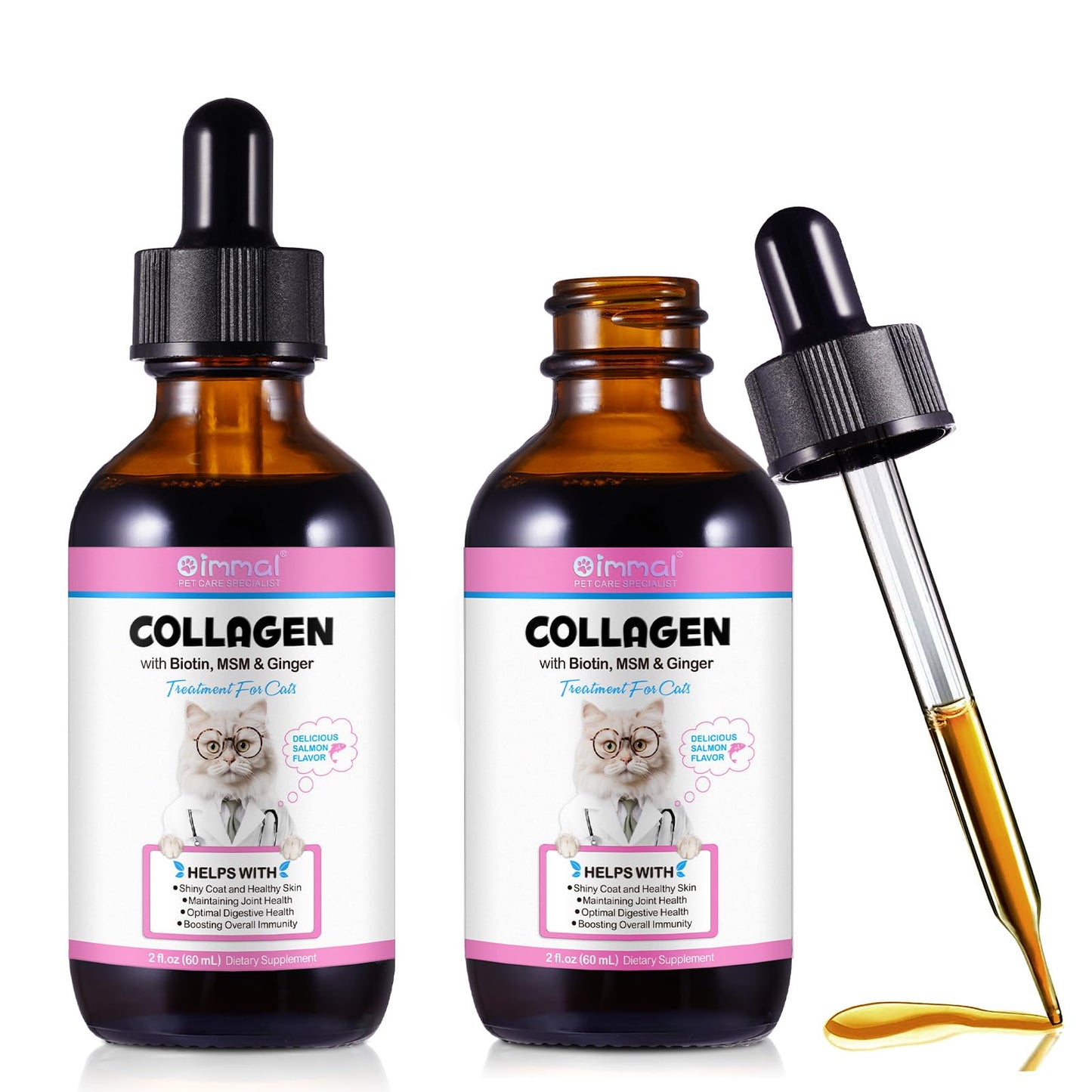 Liquid Collagen for Cats | Joint, Skin & Coat Support Supplement (2-Pack)