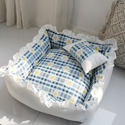 Princess Dog Bed Sofa | Plush Cozy Bed for Small Dogs & Cats