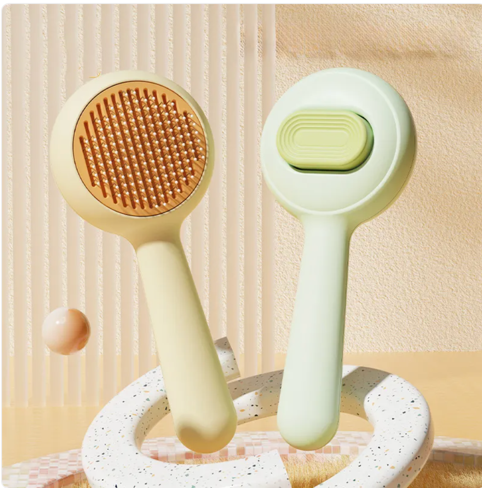 Non-Slip Pet Grooming Brush | Stainless Steel Deshedding Brush for Dogs & Cats