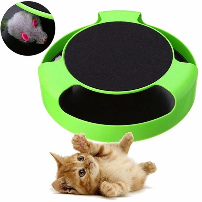 Cat Scratcher Bed | Cat Bed with Scratching Post & Hanging Mouse Toy